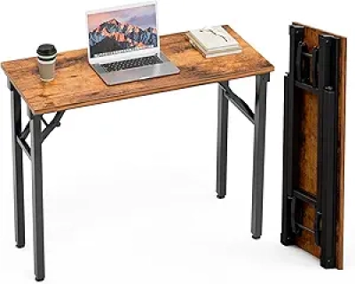 Bureau Pliable 35.8" - Table Ordinateur Gain de Place pour Petit Espace