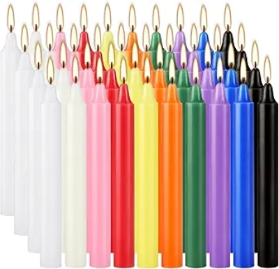 40 Bougies Spell Chime Multicolores 10 cm - Bougies Décoratives pour Rituel et Maison