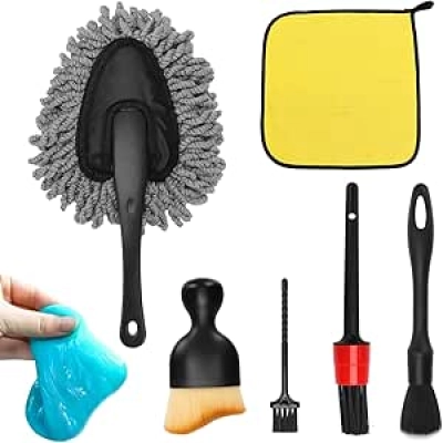 Kit Complet Nettoyage Intérieur Voiture - Brosses Détailing & Gel Nettoyant