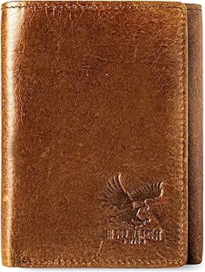 Portefeuille Homme Cuir RFID BULL GUARD - Trifold Premium Marron