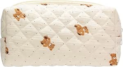 Trousse de Maquillage Vintage Matelassée PAZIMIIK - Pochette Cosmétique Femme