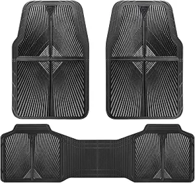 Tapis de Voiture Caoutchouc Imperméable CAR PASS - Ensemble 3 Pièces Antidérapant