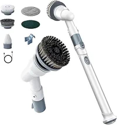 Brosse de Nettoyage Électrique Spin Scrubber Étanche - Poignée Télescopique