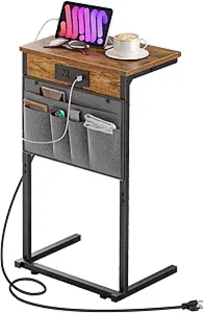 Table d'appoint C avec station de charge pour canapé - HOOBRO 28H