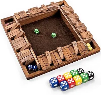 Jeu Shut The Box ROPODA 12 Chiffres - Jeu de Société Bois Familial