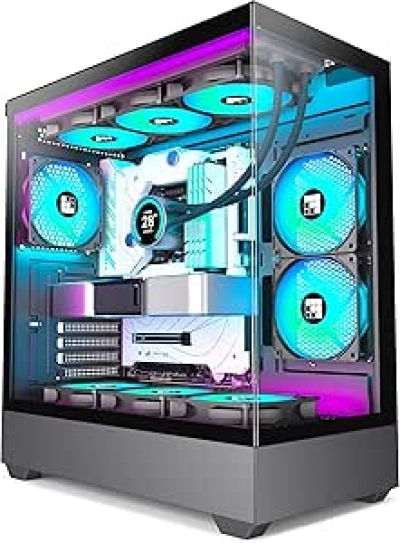 Boîtier PC Gaming ATX FOIFKIN F1 - 6 Ventilateurs ARGB PWM, Verre Teinté, Support 360mm