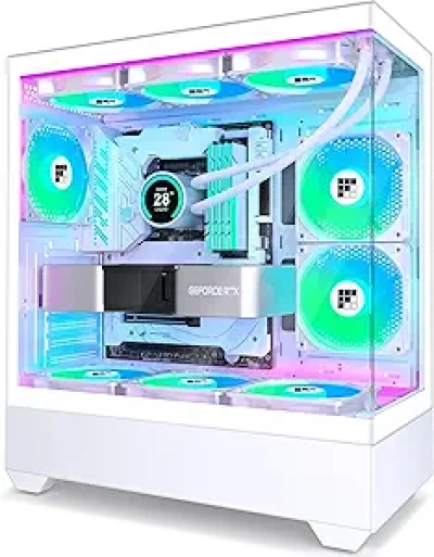 Boîtier PC Gaming ATX F1 FOIFKIN - 6 Ventilateurs ARGB PWM, Verre Teinté, Support 360mm