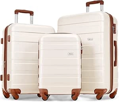 Set 3 valises ABS rigides avec serrure TSA et roues pivotantes