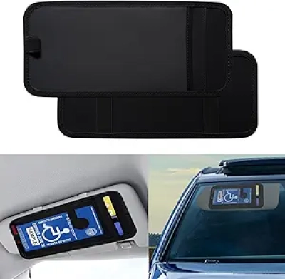 Porte-Badge Handicap Voiture - Lot de 2 Supports Pare-Soleil