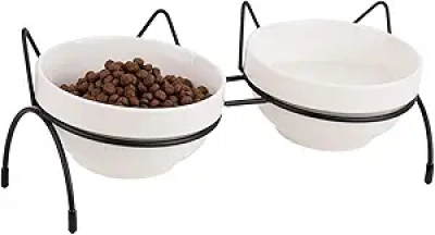 Gamelle Chat Surélevée Inclinée - Bol Double Céramique Anti-Vomissement