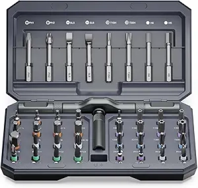 Tournevis Magnétique 42 en 1 AMIR - Kit Complet avec Manche Cliquet