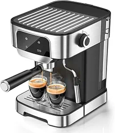 Machine à Espresso 20 Bar Professionnelle avec Mousseur Automatique - Écran Tactile LED