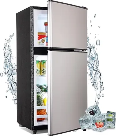Mini Réfrigérateur avec Congélateur 3.2 Cu.Ft - Frigo Compact Silencieux pour Appartement