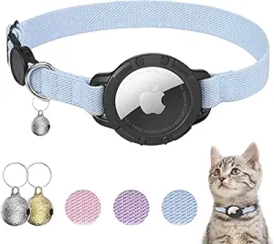 Collier Chat AirTag Extensible avec Clochette - Suivi GPS pour Chats et Chatons