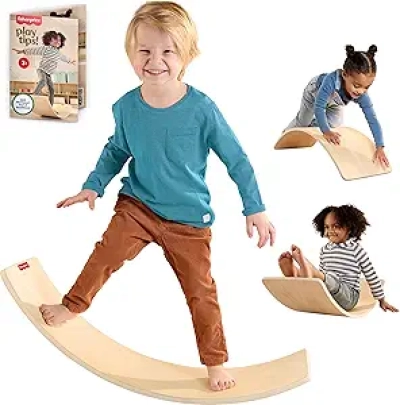 Planche d'équilibre Montessori Fisher-Price en bois - Motricité enfant 3+ ans