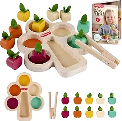 Jouet Montessori Fisher-Price Arbre à Trier en Bois - Jeu Éducatif 3+ Ans