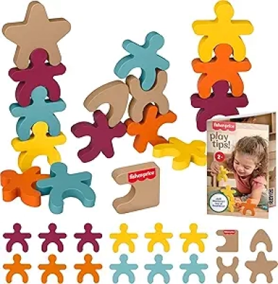 Jouet Montessori en bois Fisher-Price - 16 pièces à empiler (2 ans+)