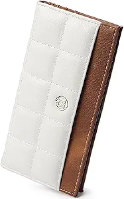 Portefeuille Femme Slim BOSTANTEN Cuir RFID - Porte-Monnaie Compact Beige
