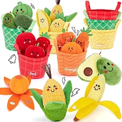 Jouets Sensoriels Bébé 16 pcs - Fruits et Légumes Montessori 6-12 Mois