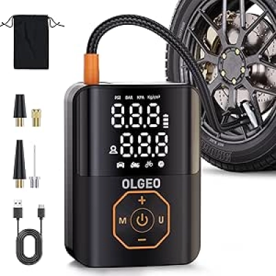 Compresseur d'Air Portable 160PSI - Gonfleur de Pneus Auto avec Écran LCD