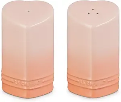 Salière Poivrière Le Creuset Cœur Pêche 4 oz - Grès Premium