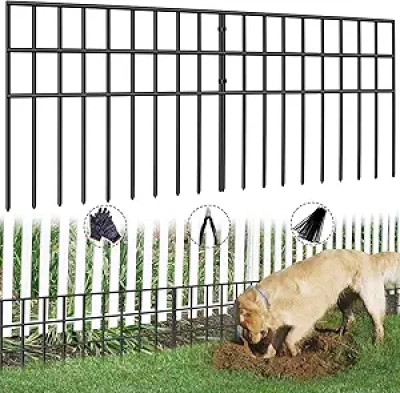 Clôture de Jardin Anti-Fouisseur 42,5m - 30 Panneaux Barrière Chien Lapin