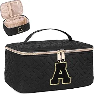 Trousse de Maquillage Personnalisée avec Initiale - Cadeau Ado Fille