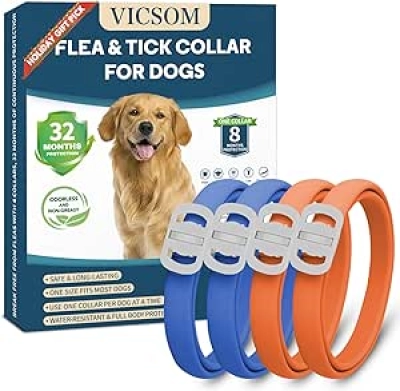 Collier Antiparasitaire Chien 4 Pack - Protection 32 Mois Puces et Tiques