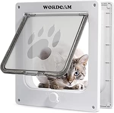 Chatière Grande Taille avec Serrure 4 Positions - Porte Chat Intérieur/Extérieur