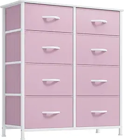 Commode 8 Tiroirs YITAHOME - Meuble Rangement Tissu Gris