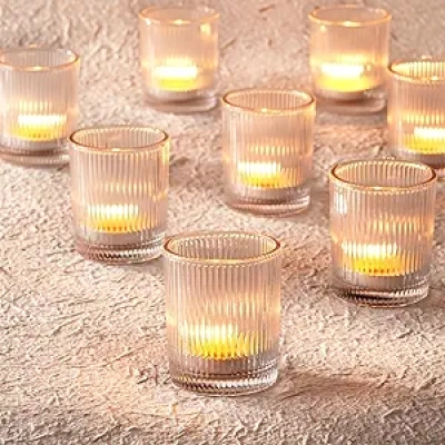 Lot de 12 Bougeoirs Votive en Verre Transparent - Décoration Mariage, Noël