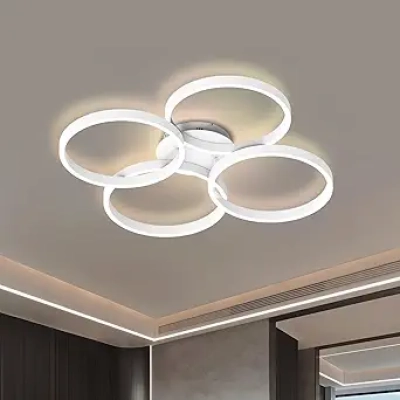 Plafonnier LED 30W Design 4 Anneaux - Dimmable 3500K-6500K, Télécommande et App
