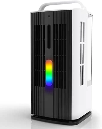 Climatiseur Portable 1700ml avec Télécommande - Refroidisseur Évaporatif LED 7 Couleurs