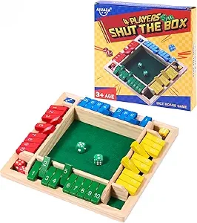 Shut The Box - Jeu de Dés Éducatif en Bois pour Famille
