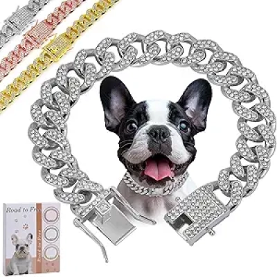 Collier Chaîne Diamant pour Chien - Style Cubain Luxe