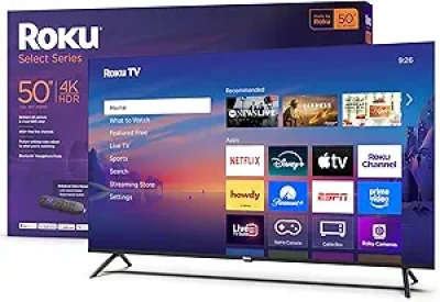 Roku Smart TV 50 pouces 4K HDR 2025 - Téléviseur LED avec Télécommande Vocale