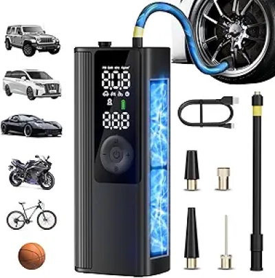 Compresseur d'air portable 150PSI avec manomètre - Gonfleur pneu voiture