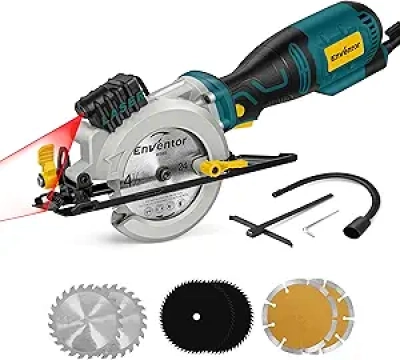 Scie Circulaire Mini 705W avec Guide Laser - Coupe Bois, Métal et Carrelage