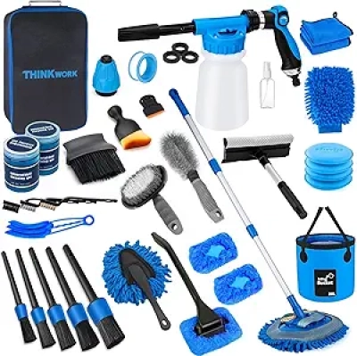 Kit Lavage Voiture Complet THINKWORK avec Pistolet Mousse - Nettoyage Professionnel