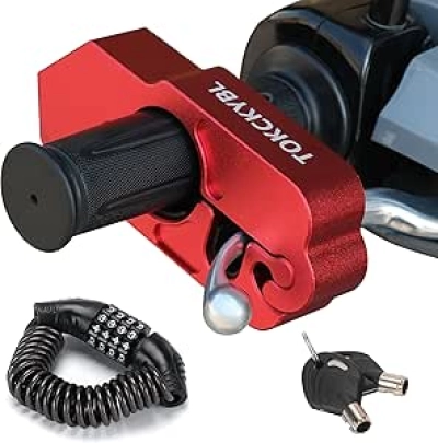 Antivol Moto 2 en 1 : Serrure Guidon + Casque Anti-Theft Universel