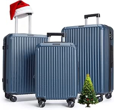 Ensemble Valises LIGHT FLIGHT 3 Pièces Rigides Bleu Royal - Trolley Léger TSA