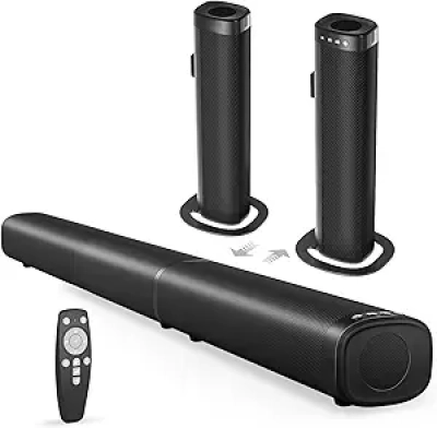 Soundbar 100W Bluetooth 5.3 - Barre de Son Détachable 2 en 1 pour TV Smart