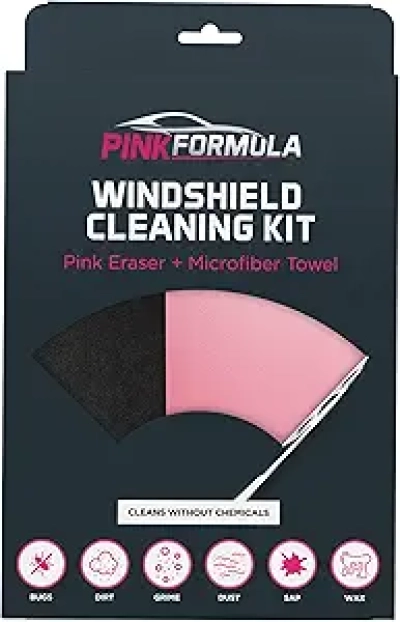 Kit Nettoyage Pare-brise Pink Formula - Sans Chimie | Microfibre Eco