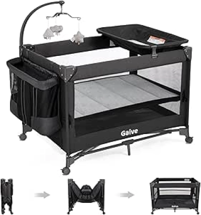 Lit Cododo Bébé Convertible 4 en 1 avec Matelas et Table à Langer