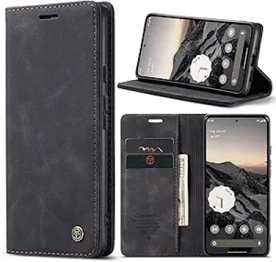 Étui Portefeuille Cuir Google Pixel 9/9 Pro - Coque Magnétique avec Porte-Cartes et Support