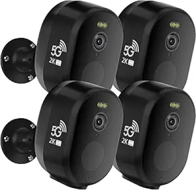 Caméras de Surveillance WiFi Extérieure 2K - Kit 4 Caméras Sans Fil IP65