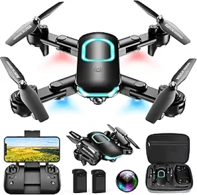 Drone Pliable 1080P pour Débutants - Caméra HD avec 2 Batteries