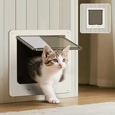 Chatière Intérieure Magnétique 4 Positions - Porte Chat Sécurisée jusqu'à 13 lbs