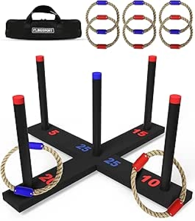Jeu de Lancer d'Anneaux Premium - 6 Anneaux à Perles pour Enfants et Adultes