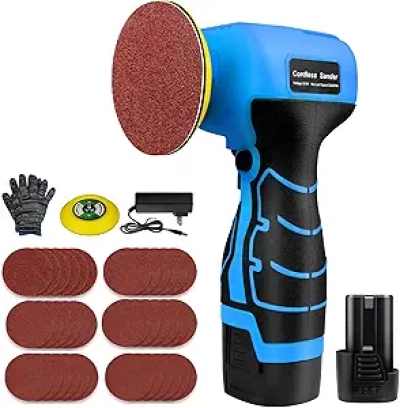 Ponceuse électrique sans fil 16.8V - 36 disques abrasifs inclus